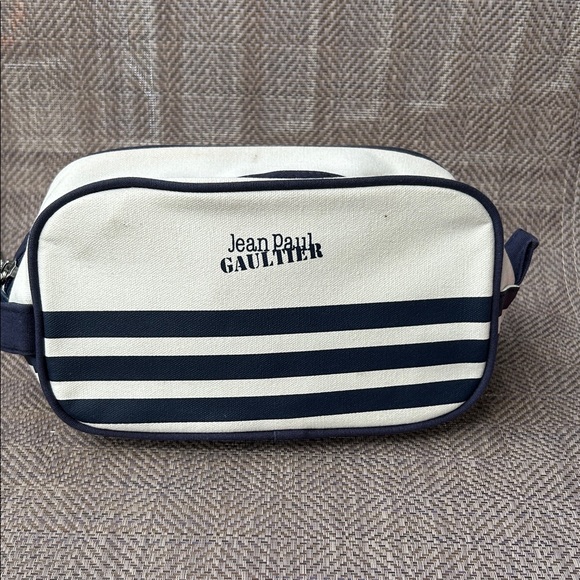 Jean Paul Gaultier Other - Jean Paul Gaultier Striped Navy and Cream Toiletry Bag.